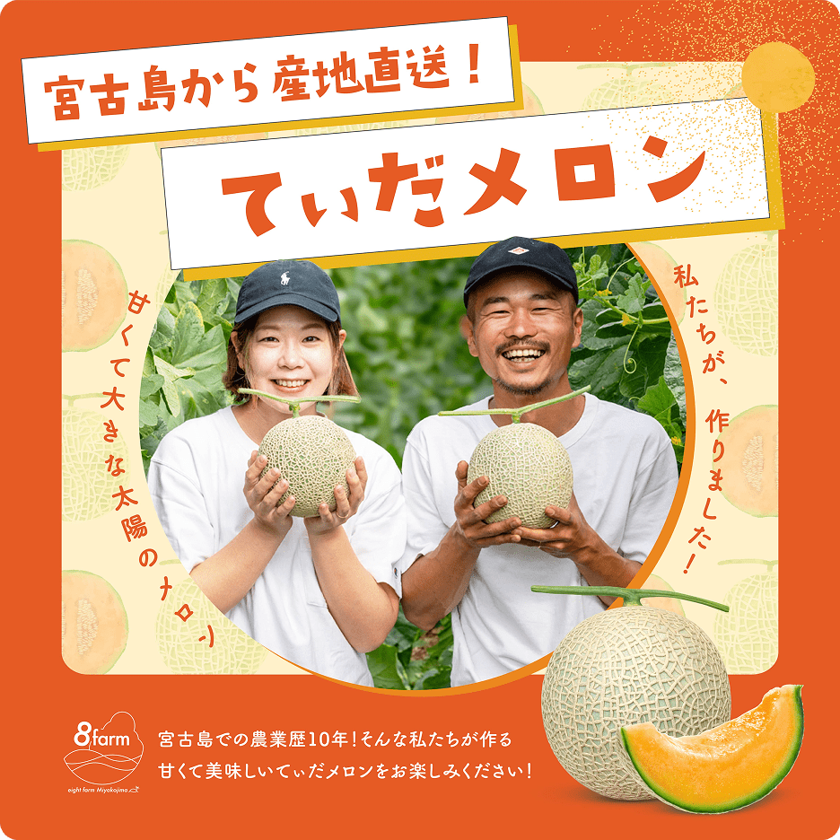 8farmのてぃだメロン紹介パッケージ